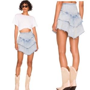 Mother Ruffle Mini Skirt